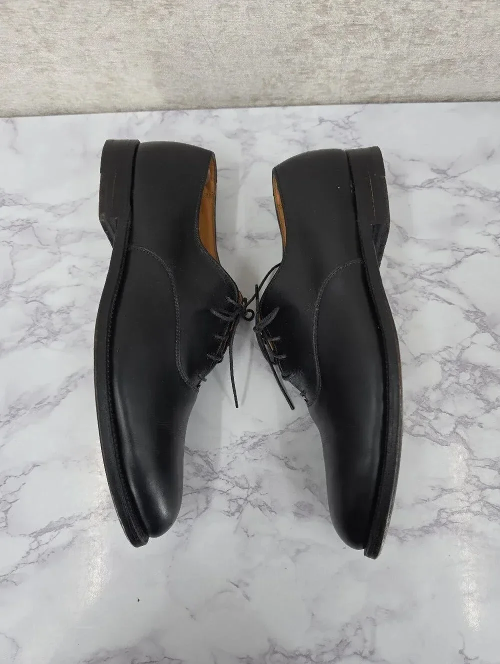 Alden 932 Plain Toe Bal Oxford Black Calf Leather Oxford Dress Shoes - Men